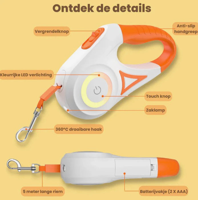 Retractable Dog Leash with LED Light